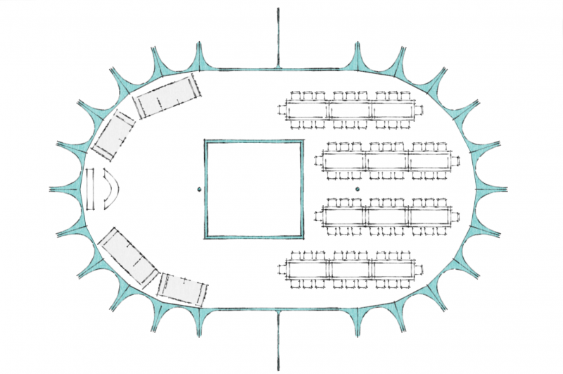 Hexham marquee layout plan 80 guests